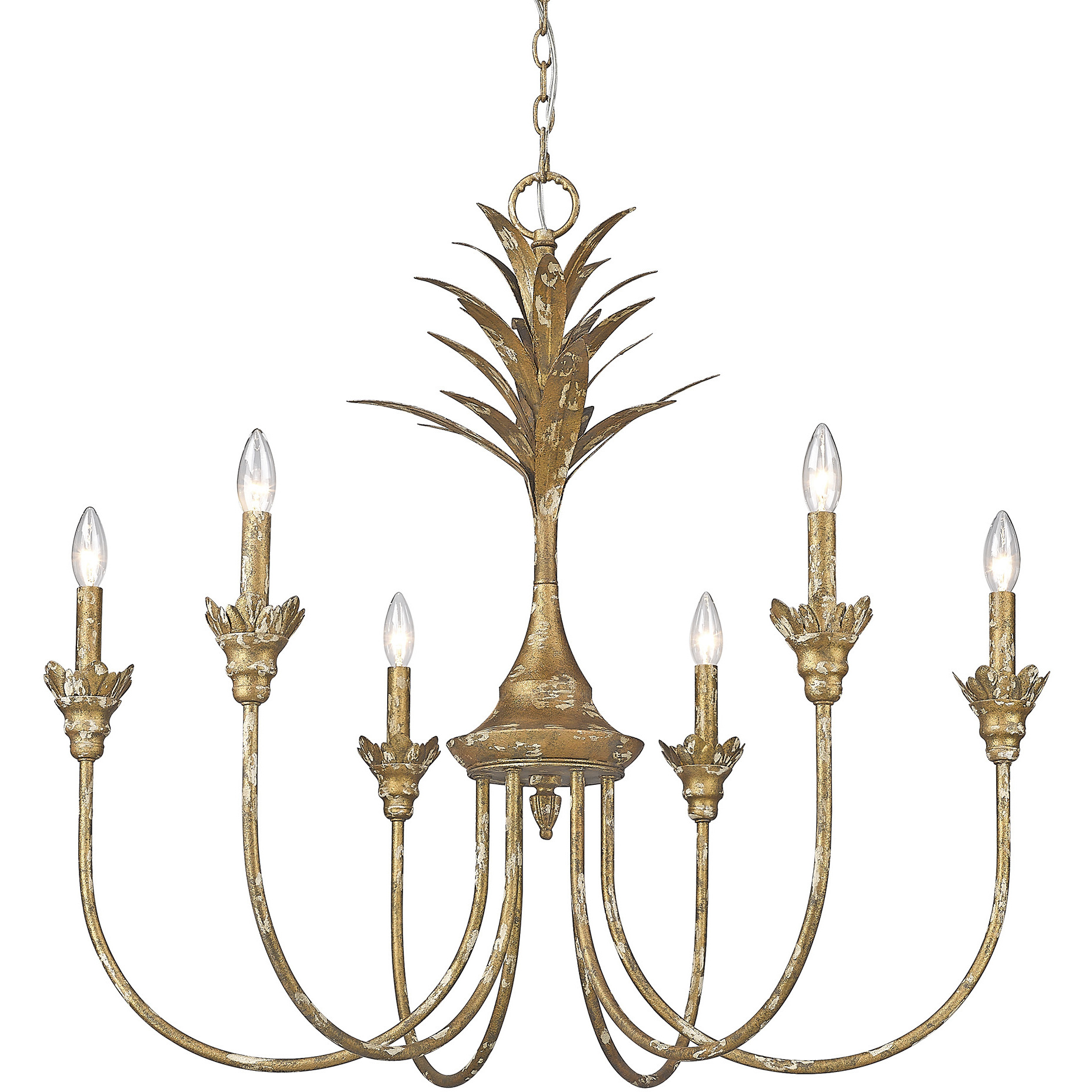 Gold chandelier lighting top